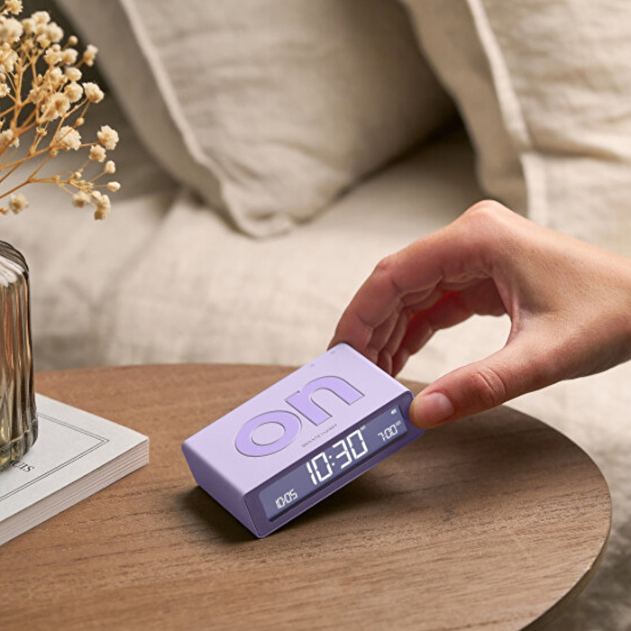 LEXON Flip Mini Şarj Edilebilir Alarm Saat Lila