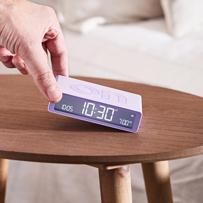 LEXON Flip Mini Şarj Edilebilir Alarm Saat Lila