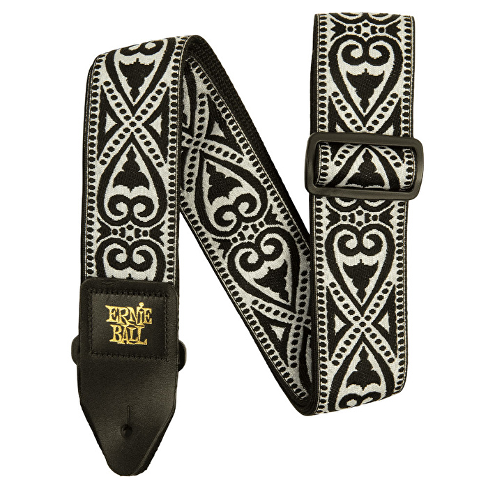 Ernie Ball P05345 Siyah Kalp Desenli Gitar Askısı
