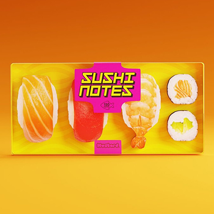 MUSTARD Sushi Bento Sticky Not Kağıdı ve Page Marker Seti