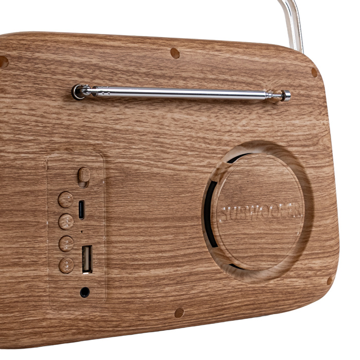 KOZMOS Retro Radyo ve Bluetooth Hoparlör Wooden