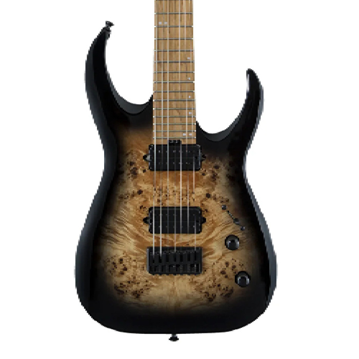 Jackson Pro Misha Mansoor Juggernaut HT7P Caramelized Akçaağaç Klavye Black Burst Burl 7 Telli Elektro Gitar