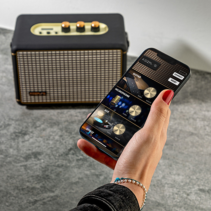 KOZMOS Blaze-30BK Uygulama ile Kontrol Edilebilen Elektro Gitar Amfisi ve Bluetooth Hoparlör