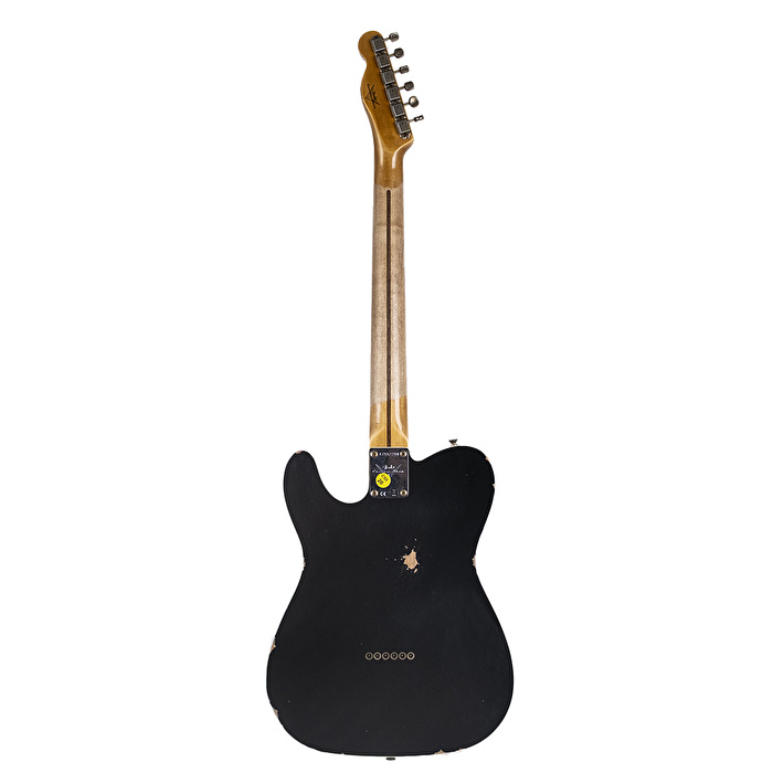 Fender Custom Shop 1959 Telecaster Relic Akçaağaç Klavye Aged Black Elektro Gitar