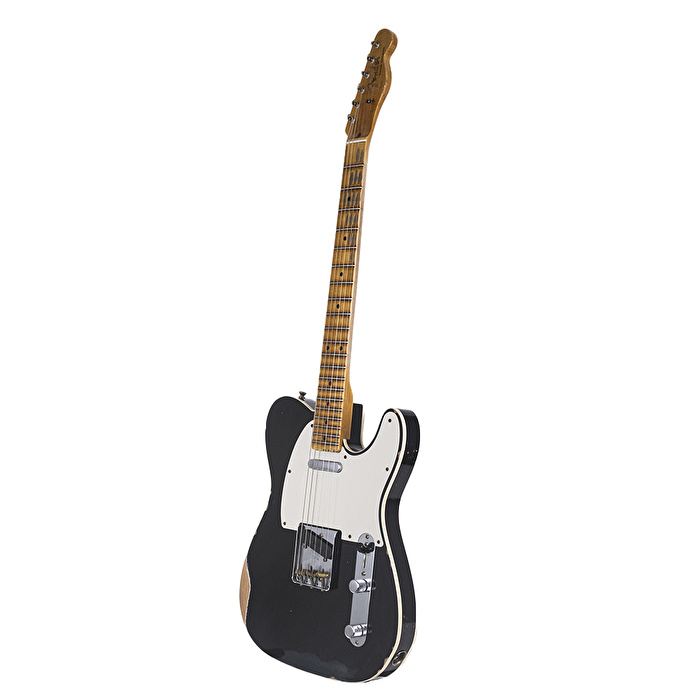 Fender Custom Shop 1959 Telecaster Relic Akçaağaç Klavye Aged Black Elektro Gitar