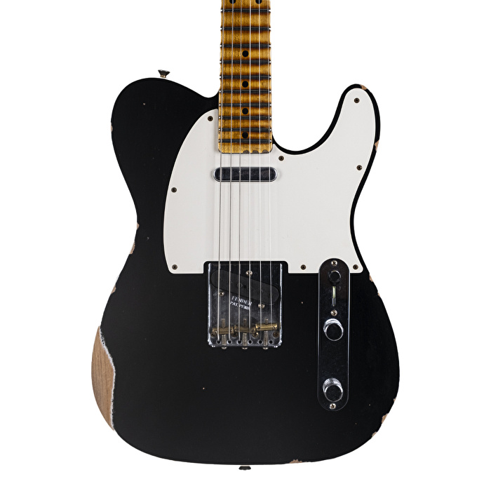 Fender Custom Shop 1959 Telecaster Relic Akçaağaç Klavye Aged Black Elektro Gitar