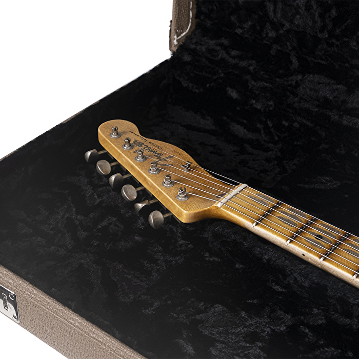 Fender Custom Shop 1959 Telecaster Relic Akçaağaç Klavye Aged Black Elektro Gitar