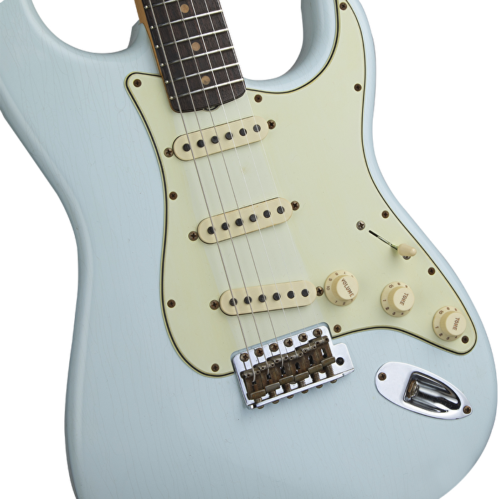 Fender Custom Shop S20 Limited Edition 1960 Stratocaster Journeyman Relic Super Faded Aged Sonic Blue Elektro Gitar
