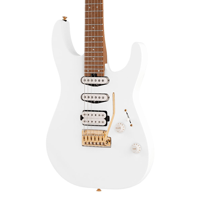 Charvel Pro-Mod DK24 HSS 2PT CM Karamelize Akçaağaç Klavye Snow White Elektro Gitar