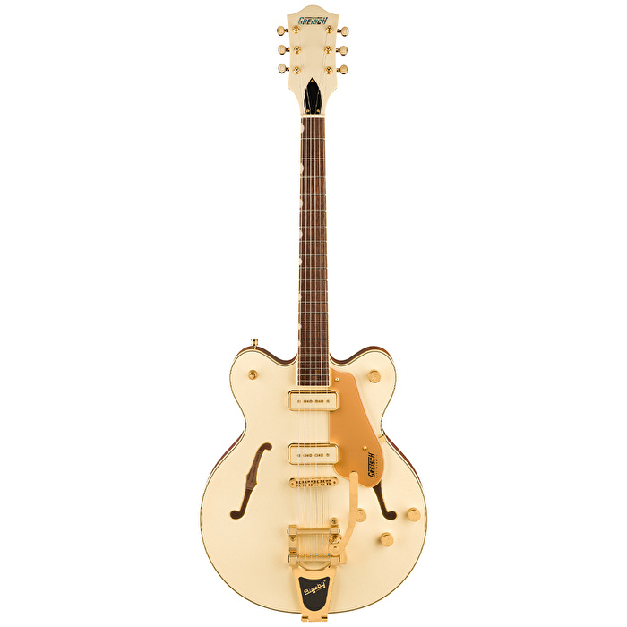 Gretsch Electromatic Pristine LTD Center Block Double-Cut Bigsby Laurel Klavye Beyaz - Altın Elektro Gitar