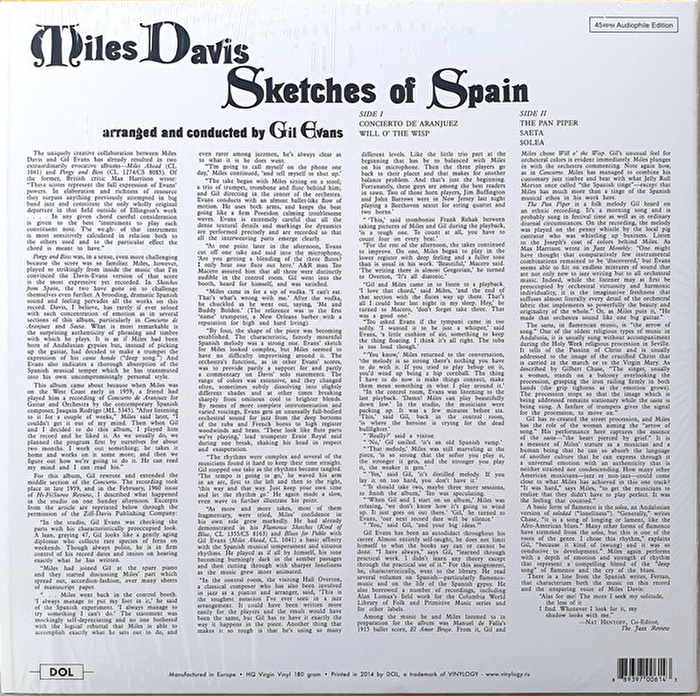 Miles Davis – Sketches Of Spain (2020 Anniversary Collection, 45 RPM, Blue Translucent Vinyl)