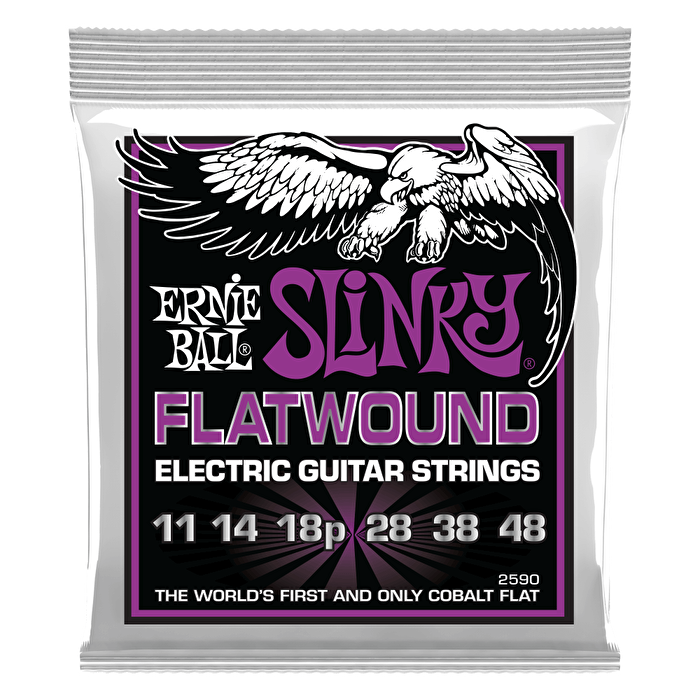 Ernie Ball Power Slinky Flatwound Elektro Gitar Teli 11-48