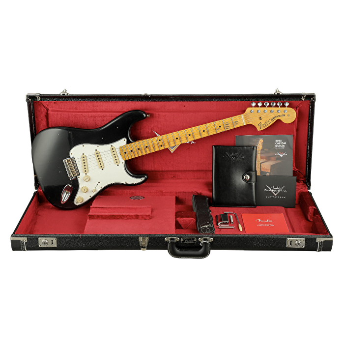 FENDER Custom Shop 1969 Stratocaster Journeyman Relic Akçaağaç Klavye Black Elektro Gitar