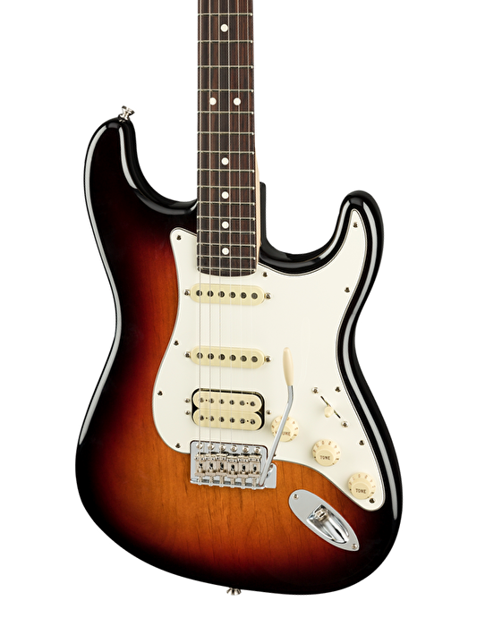 Fender USA Performer Strat HSS Gülağacı Klavye 3 Tone Sunburst Elektro Gitar