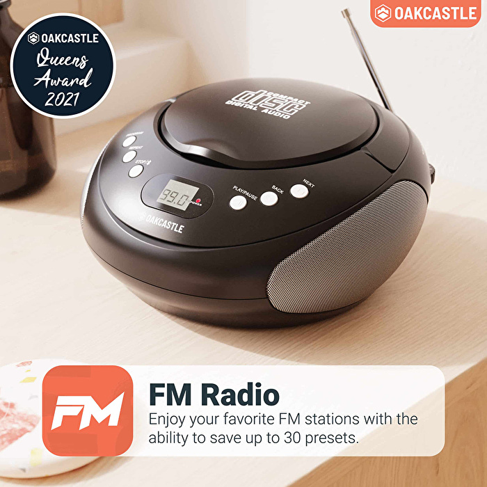 OAKCASTLE CD250 Cd Oynatıcılı Taşınabilir Bluetooth Hoparlör Siyah