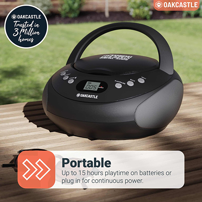 OAKCASTLE CD250 Cd Oynatıcılı Taşınabilir Bluetooth Hoparlör Siyah