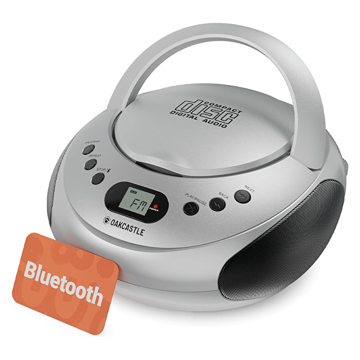 OAKCASTLE CD250 Cd Oynatıcılı Taşınabilir Bluetooth Hoparlör Gümüş