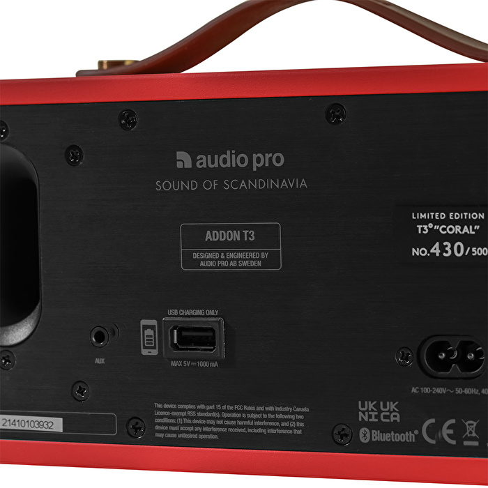Audio Pro Addon T3+ Coral Limited Edition Kırmızı Şarjlı Bluetooth Hoparlör