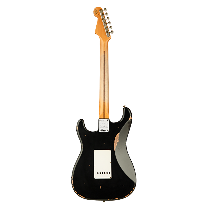 Fender Custom Shop Limited 1957 Stratocaster Relic Akçağaç Klavye Aged Black Elektro Gitar