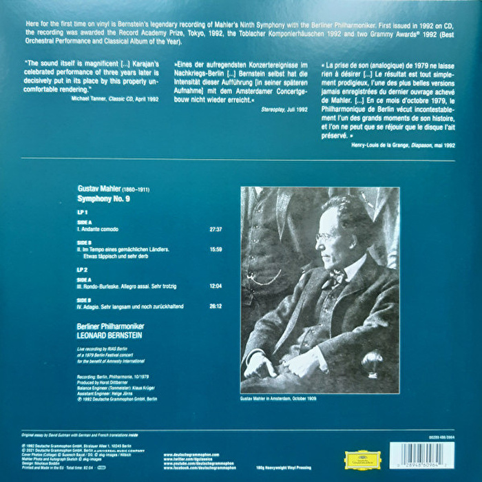 Berliner Philharmoniker, Leonard Bernstein - Mahler: Symphony No. 9 (2021 Reissue)
