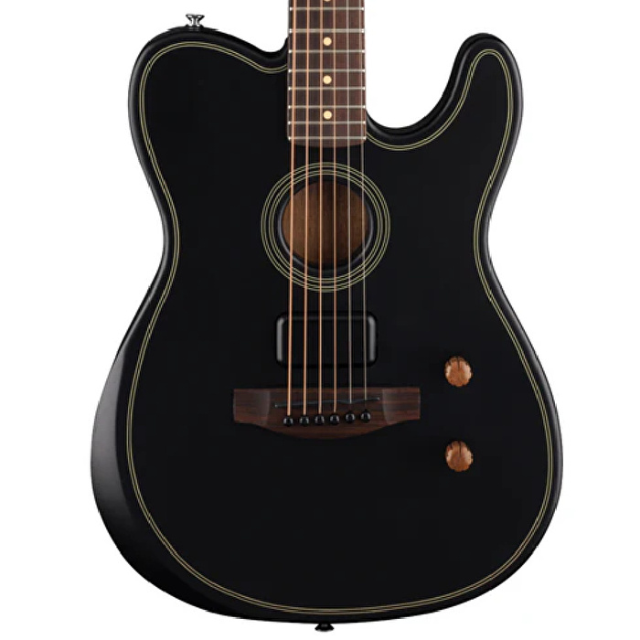 Fender Acoustasonic Standard Telecaster Gülağacı Klavye Black Elektro Akustik Gitar
