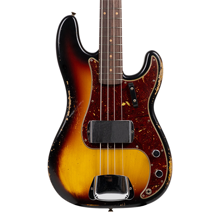 Fender Custom Shop Limited Edition 1963 Precision Bass Heavy Relic Faded Aged 3-Color Sunburst Bas Gitar