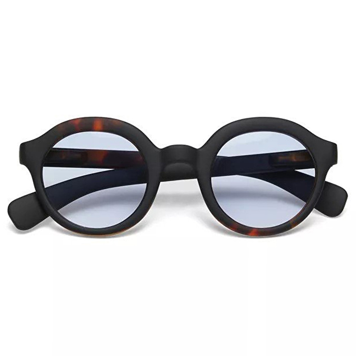 OKKIA Lauro Unisex Yuvarlak Siyah Havana Güneş Gözlüğü Mavi Degrade