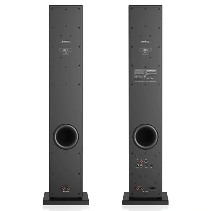 Audio Pro A38 W Siyah Kule Tipi Multiroom Akıllı Ev Hoparlörü(Çift)