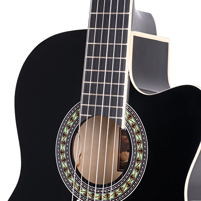 Barcelona LC 3900 CEQ BK Elektro Klasik Gitar