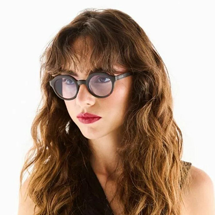 OKKIA Lauro Unisex Yuvarlak Siyah Havana Güneş Gözlüğü Mavi Degrade