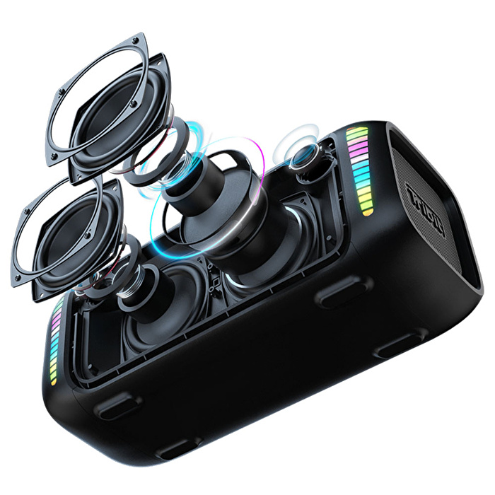 Tribit Stormbox Blast T-BTS52 90W 30 Saat Oynatma Süresi IPX7 Su Geçirmez RGB Taşınabilir TWS Bluetooth Hoparlör Siyah