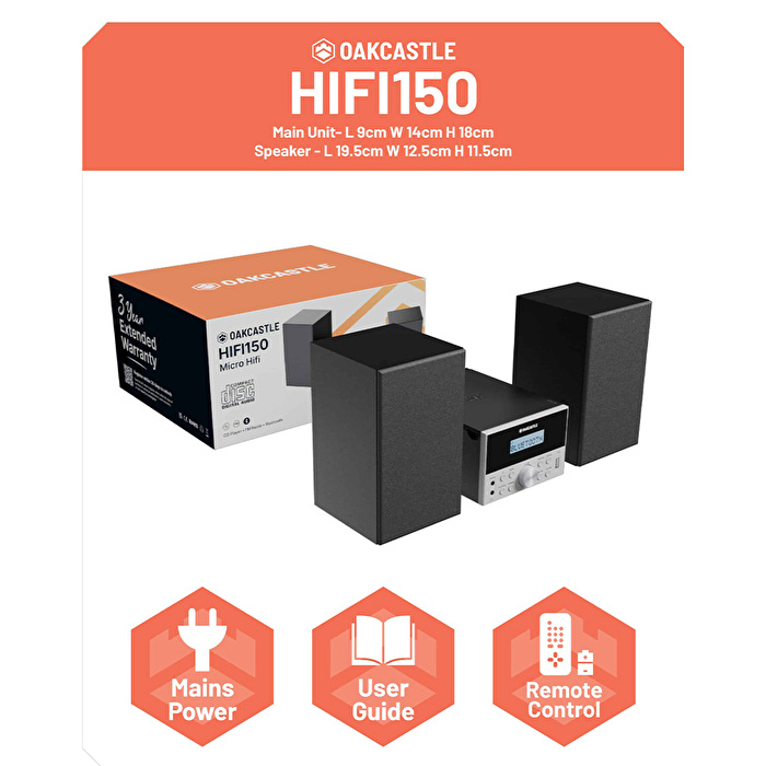 OAKCASTLE HIFI150 Bluetooth Müzik Seti