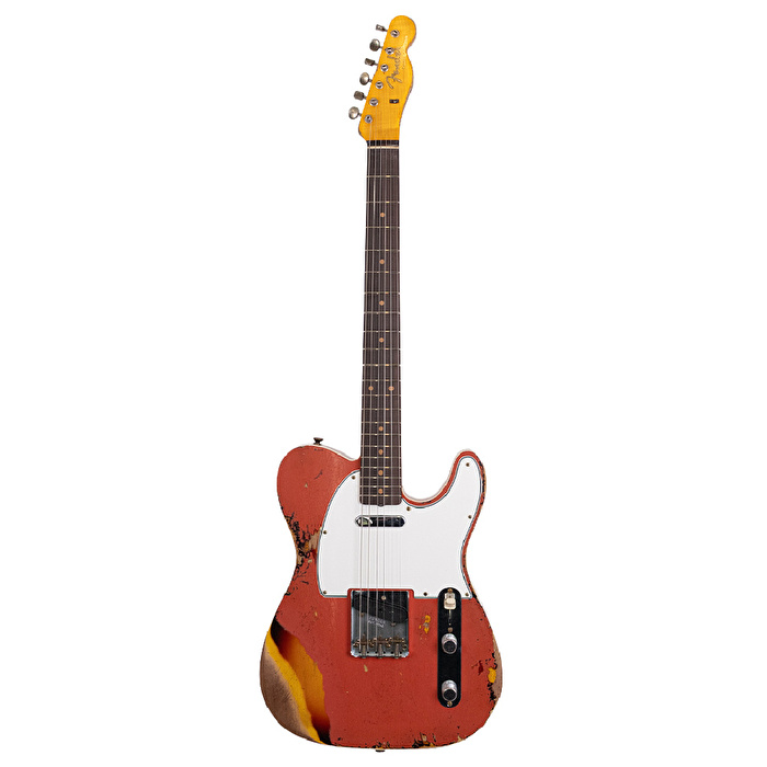 Fender Custom Shop Limited Edition 1959 Telecaster Custom Super Heavy Relic Aged Tahitian Coral over Chocolate 3 Ton Sunburst Elektro Gitar