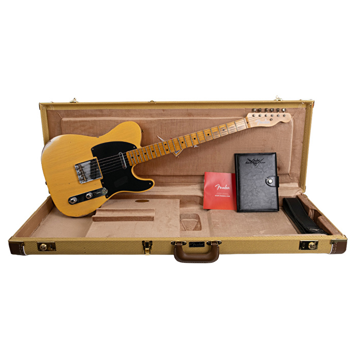 Fender Custom Shop 1951 Nocaster Relic Akçaağaç Klavye Faded Aged Nocaster Blonde Elektro Gitar