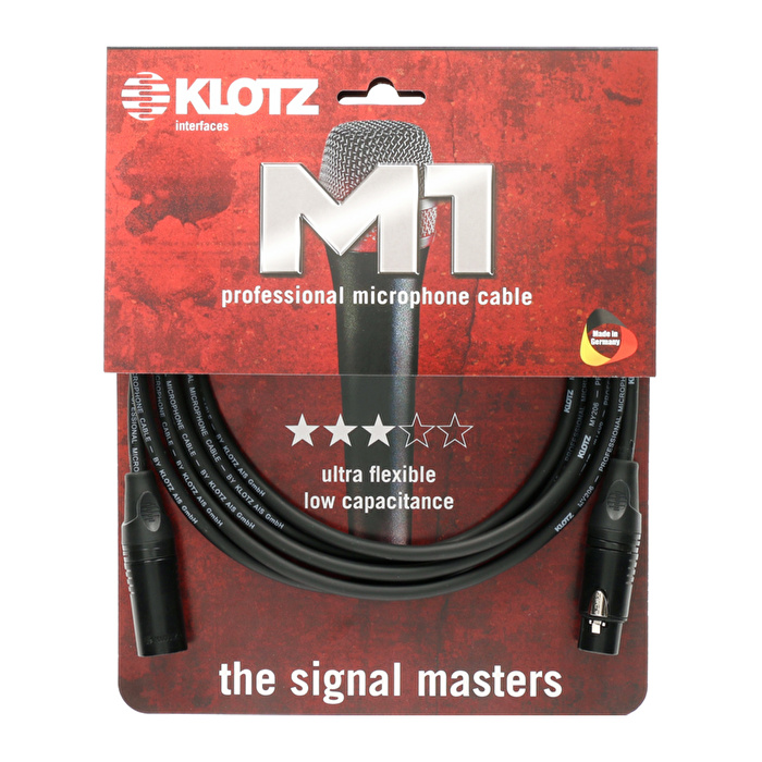 Klotz M1 MY206  Siyah 3mt XLR KLOTZ Uçlu Mikrofon Kablosu