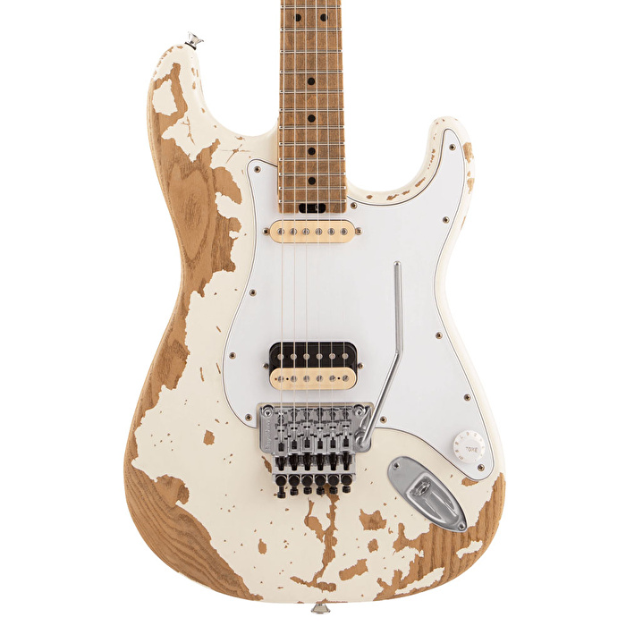 Charvel Henrik Danhage LE Signature Pro-Mod So-Cal Style 1 Akçaağaç Klavye Beyaz Heavy Relic Elektro Gitar