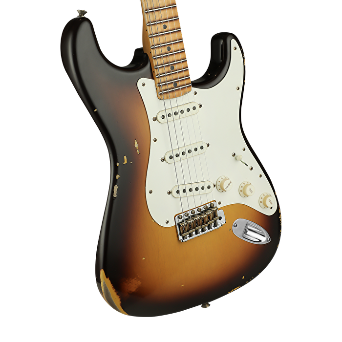 Fender Custom Shop LTD Fat 50's Stratocaster Relic Akçaağaç Klavye Wide Fade Chocolate 2 Color Sunburst Elektro Gitar