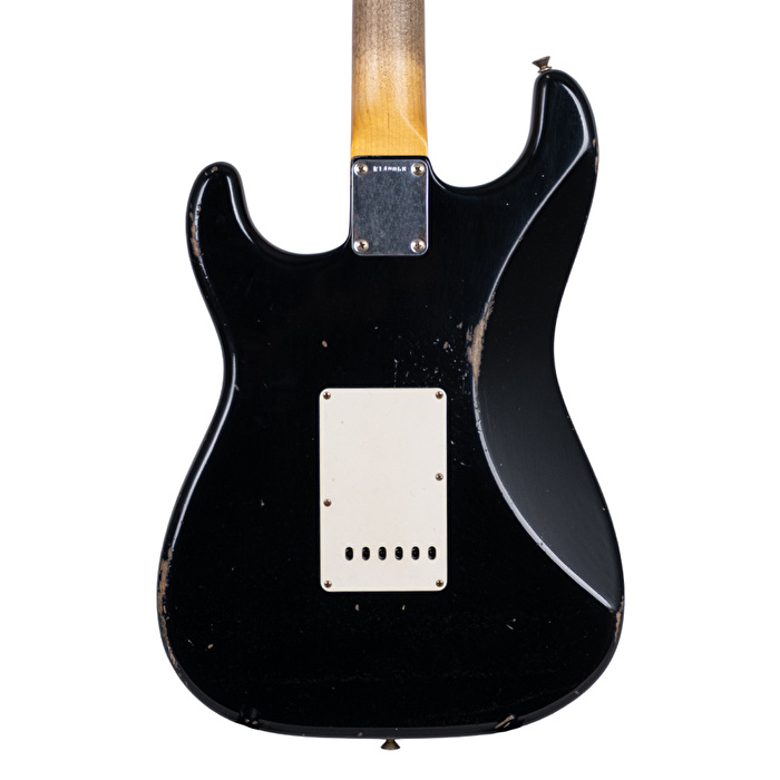 Fender Custom Shop Masterbuilt Todd Krause 1963 Stratocaster Journeyman Relic Gülağacı Klavye Black Elektro Gitar