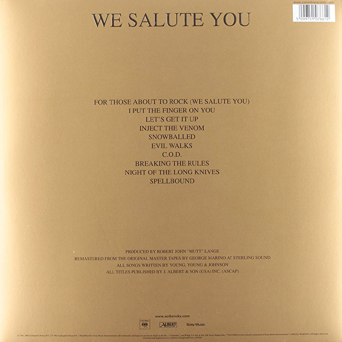AC/DC – For Those About To Rock (We Salute You) (2009 Remastered)