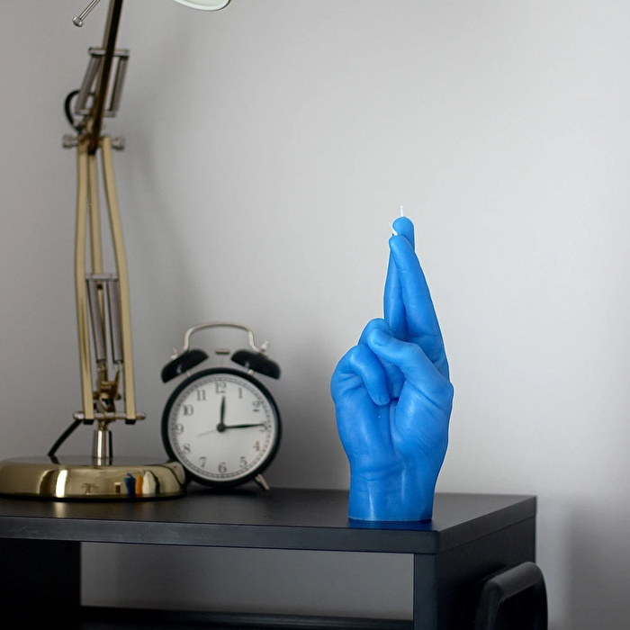 CANDLE HAND Crossed Fingers Mum Mavi