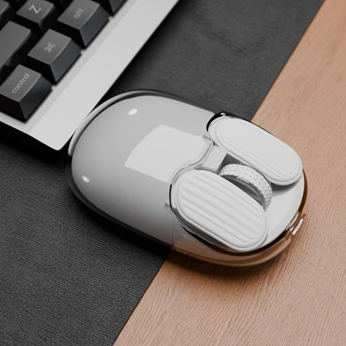 TRUEBO Waterfall Wireless RGB Gökkuşağı Efektli Mouse - Beyaz