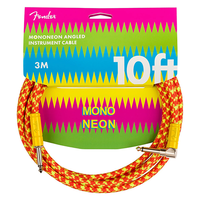 Fender MonoNeon Instrument Cable 10 Angle Orange Kablo