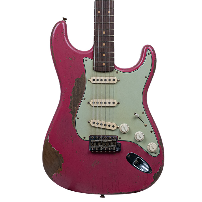 Fender Custom Shop Masterbuilt Greg Fessler 1963 Stratocaster Relic Faded Dakota Red Elektro Gitar