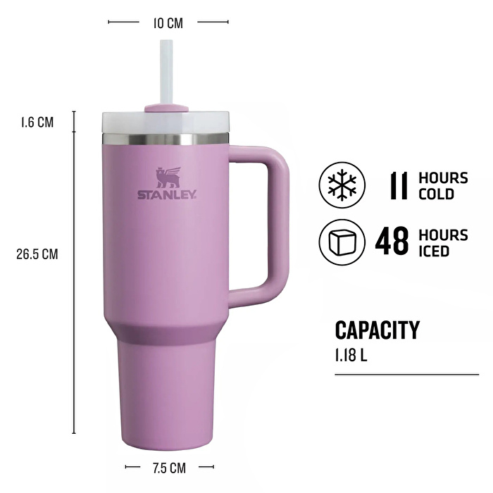 STANLEY Quencher Pipetli Termos Bardak 1.18 Lt Lila