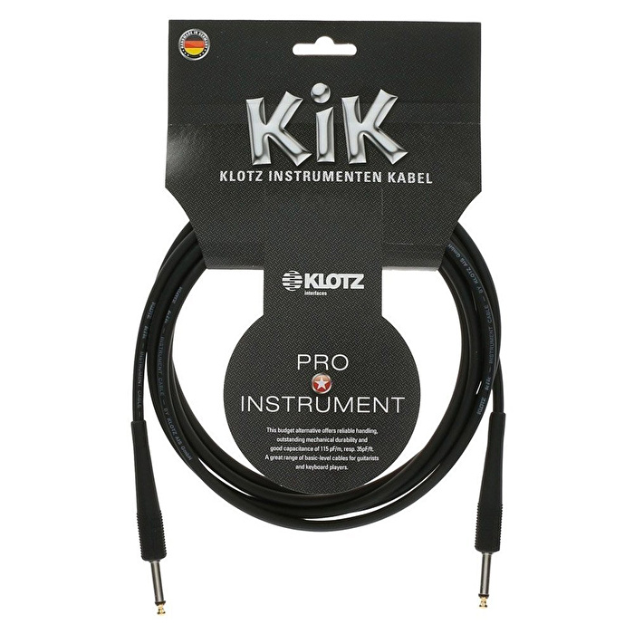 Klotz KIK 4,5mt Siyah Enstrüman Kablosu