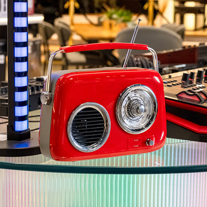 KOZMOS FB-R302-RD Kırmızı Retro Radyo ve Bluetooth Hoparlör