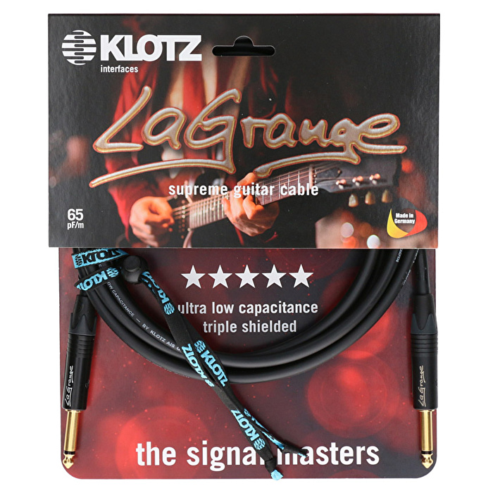Klotz LA-Grange Neutrik Altın Uçlu 3mt Enstrüman Kablosu