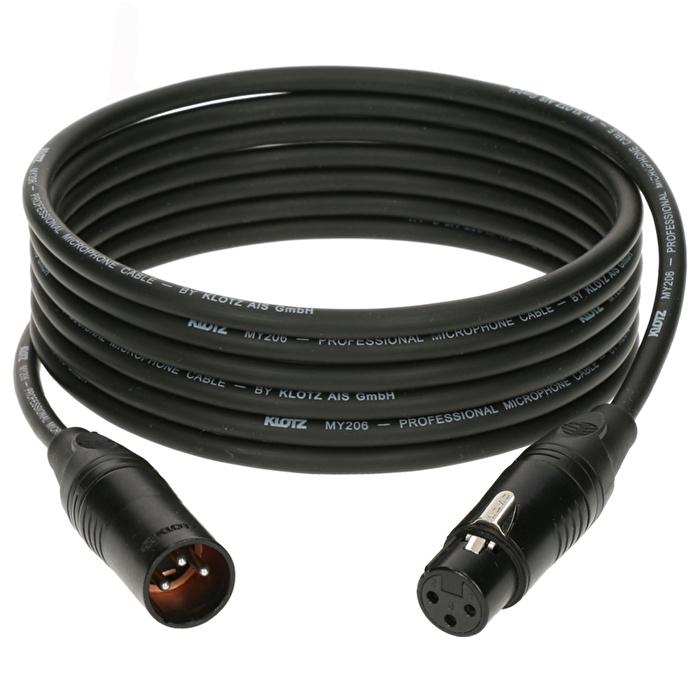 Klotz M1 MY206  Siyah 5mt XLR KLOTZ Uçlu Mikrofon Kablosu