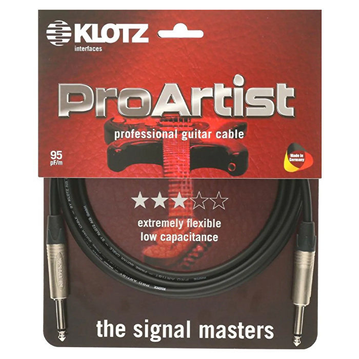 Klotz Pro Artist Neutrik Uçlu 4,5mt Enstrüman Kablosu