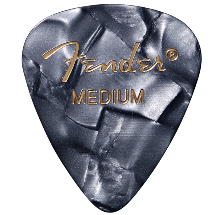 Fender 351 Shape Premium Picks Medium 12 Pack Black Moto Picks Pena